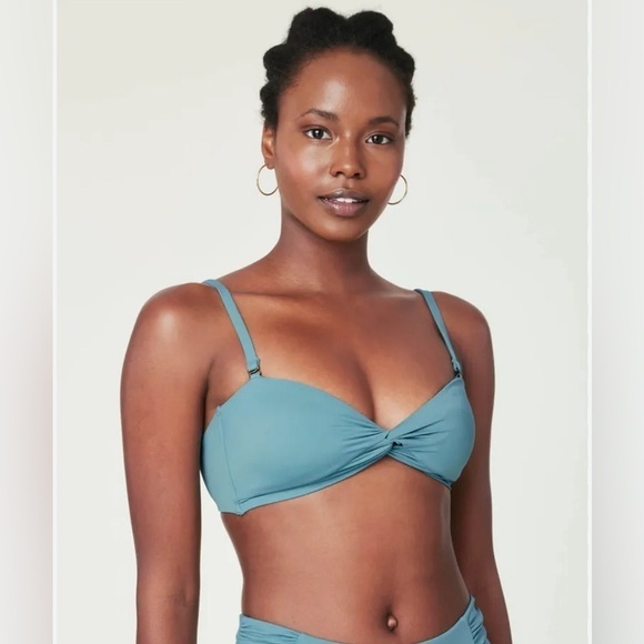 NWT Andie Swim The Capri Bikini Top UPF 50+ Sun Protection Size Large Color Bay - Picture 1 of 6